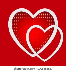 A Valentine's Day card with two abstract hearts.
