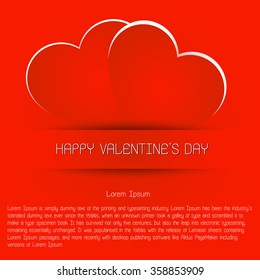 Valentines day card, Two heart. Vector illustration
