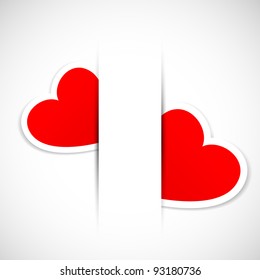 valentines day card with two hearts