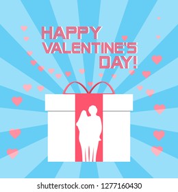 Valentine's day card with two lovers vector design.