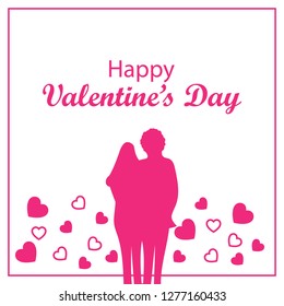 Valentine's day card with two lovers vector design.