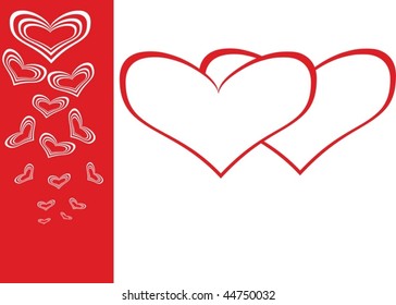 Valentine's Day card with two red heart