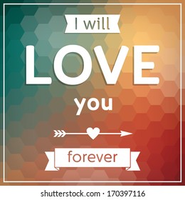 Valentine's Day Card, Typographical Background