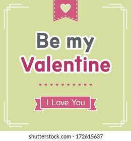 Valentine's Day Card, Typographical Background