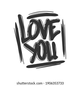 Valentine's Day Card Typography, Valentine's day lettering isolated white background. Card Vector, Concept Black And White, Valentine's Day