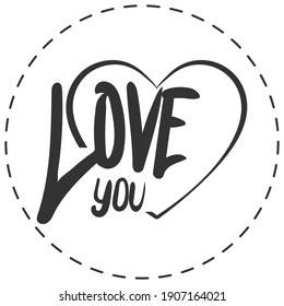 Valentine's Day Card Typography, Valentine's day lettering isolated white background. Card Vector, Concept Black And White, Valentine's Day