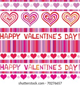  valentine's day card. valentine seamless hearts pattern