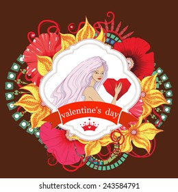 Tarjeta de San Valentín. Vector