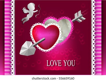 Valentines day card vector 