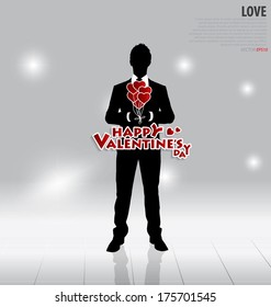 Valentine's Day card. Vector illustration.