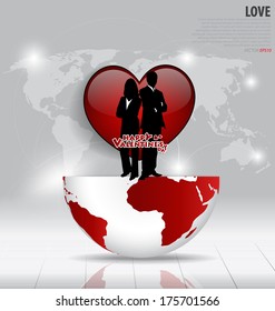 Valentine's Day card. Vector illustration.