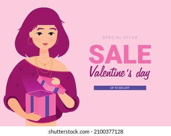 Valentines day card. Vector illustration.