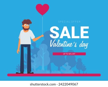 Tarjeta de San Valentín. Ilustración vectorial.