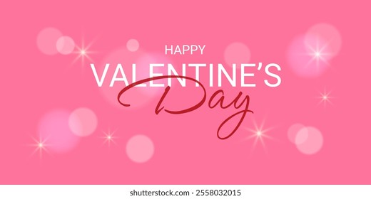 Valentine's Day card. Vector illustration with bokeh effect. February 14, 2025