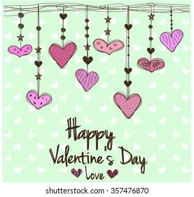 Valentine's Day Card. Vector illustration.