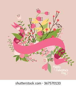 Tarjeta de San Valentín. Ilustración vectorial.