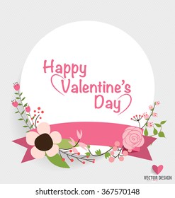Valentine`s Day card. Vector illustration.
