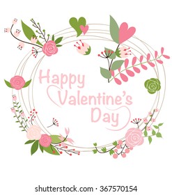 Valentine`s Day card. Vector illustration.