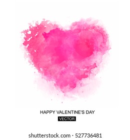 Valentines day card. Vector illustration. Abstract Background with Watercolor Stains