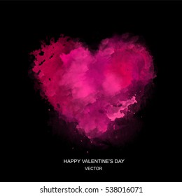 Valentines day card. Vector illustration. Abstract Background with Watercolor Stains.