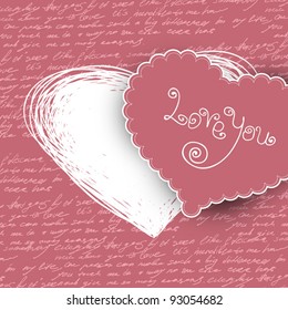 Valentines day card, vector illustration.