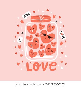 Valentine`s Day card. Vector illustrations