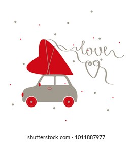 Valentine's Day card.  Vector llustration.