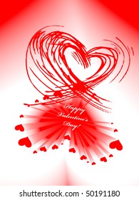 valentine's day card, vector, romantic heart with copy space