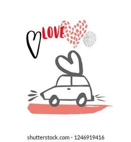 Valentine's Day card.  Vector sketch  illustration.