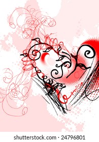 Valentine's day card, vector without gradient