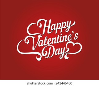 Valentines day card, vintage lettering