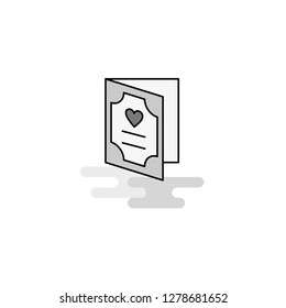 Valentine's day card Web Icon. Flat Line Filled Gray Icon Vector