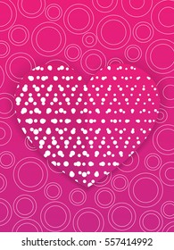 Valentines day card or wedding invitation template with heart