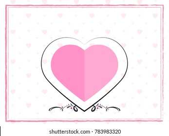 Valentine's Day card,Pink card with single heart.
