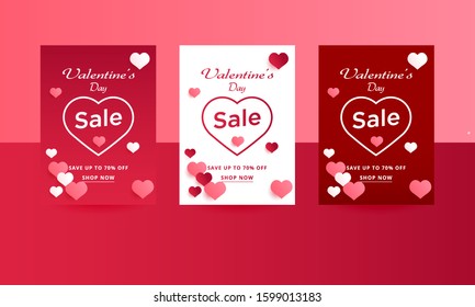 valentines day cards, banners, minimal and clean background sales concepts, can be used for banner sales, wallpapers, for, brochures, landing pages.