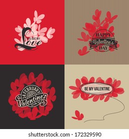 Valentines day cards with butterflies
