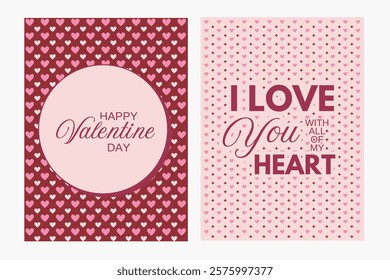 Valentine's Day cards. Charming prints showcase messages of love. Cute vector illustrations expressing love through heartfelt messages, perfect for any occasion.