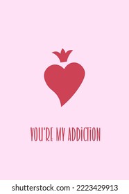 Valentine's day Cards in Minimalism.  Collection includes trendy greeting cards