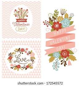 Valentine's day cards set 