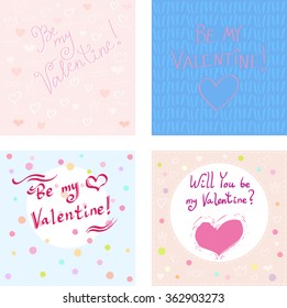Valentine's Day Cards set 