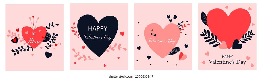 Valentine's Day cards set. Holiday concept
