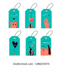 Valentines Day cards set vector