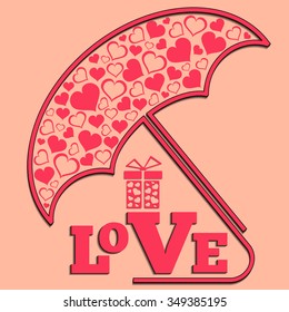 Valentines day cards or Wedding vector background with hearts. Vector illustration. 