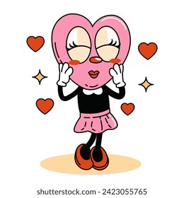 Valentine's Day. Cartoon heart in love.