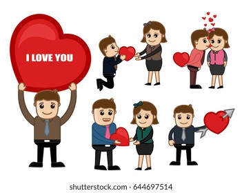 Valentine's Day Cartoon Illustrations