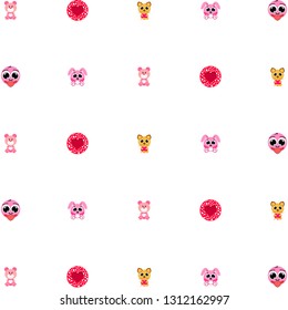 Valentine's Day, cat, bunny, bear, heart,smiley, vector background