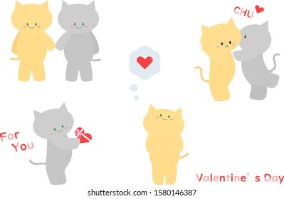 Valentine's day cat set 3