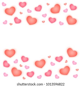 Valentines day celebration background. Vector heart on white