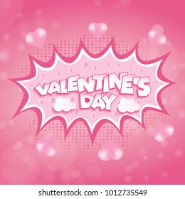 Valentine's Day Celebration Concept in Bubble Speech Vector Illustration
