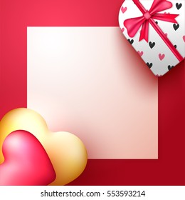 Valentine's Day celebration Greeting Card or Invitation Card design with space for wishes.